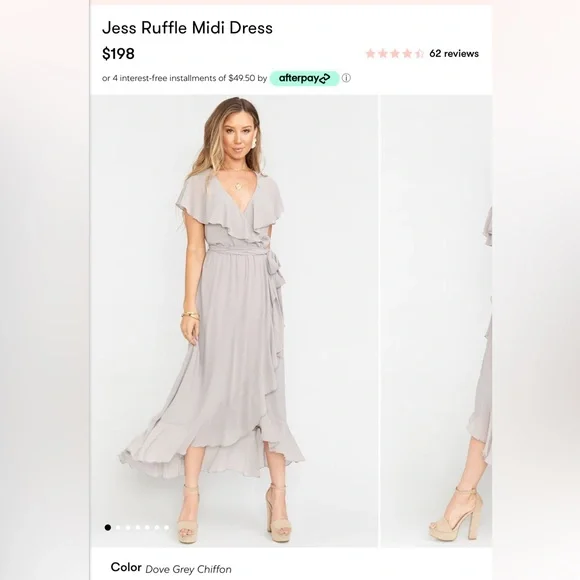 Show Me Your MuMu- Jess Ruffle Midi Dress- xxs